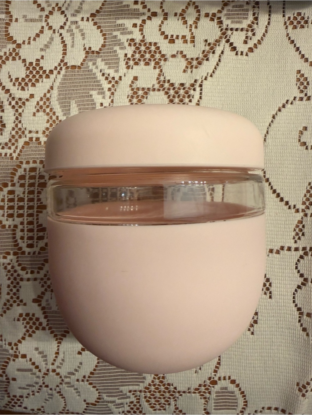 Pink Silicone Food Storage Container with Clear Window